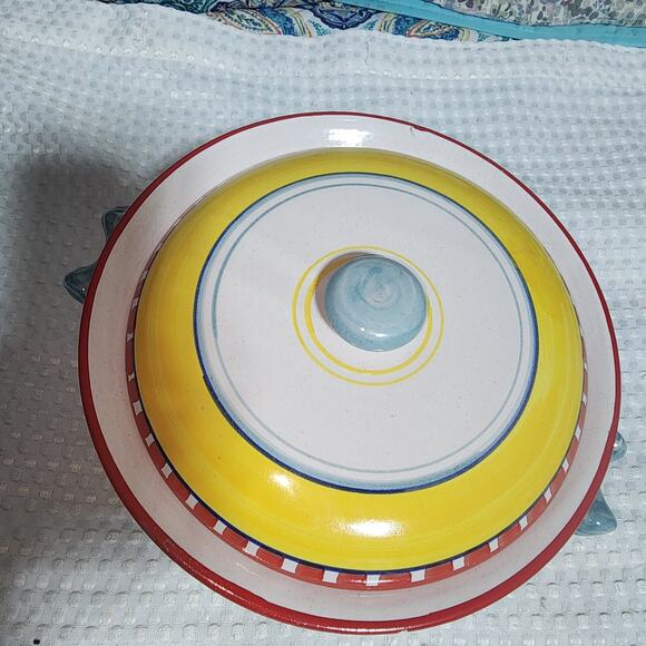ITALIAN EUC BIRDIE CASSAROLE DISH WITH LID CERAMIC - Picture 2 of 9